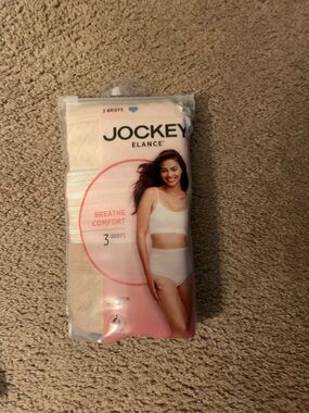 Jockey Elance Women's White & Cream Briefs - 3 Pack